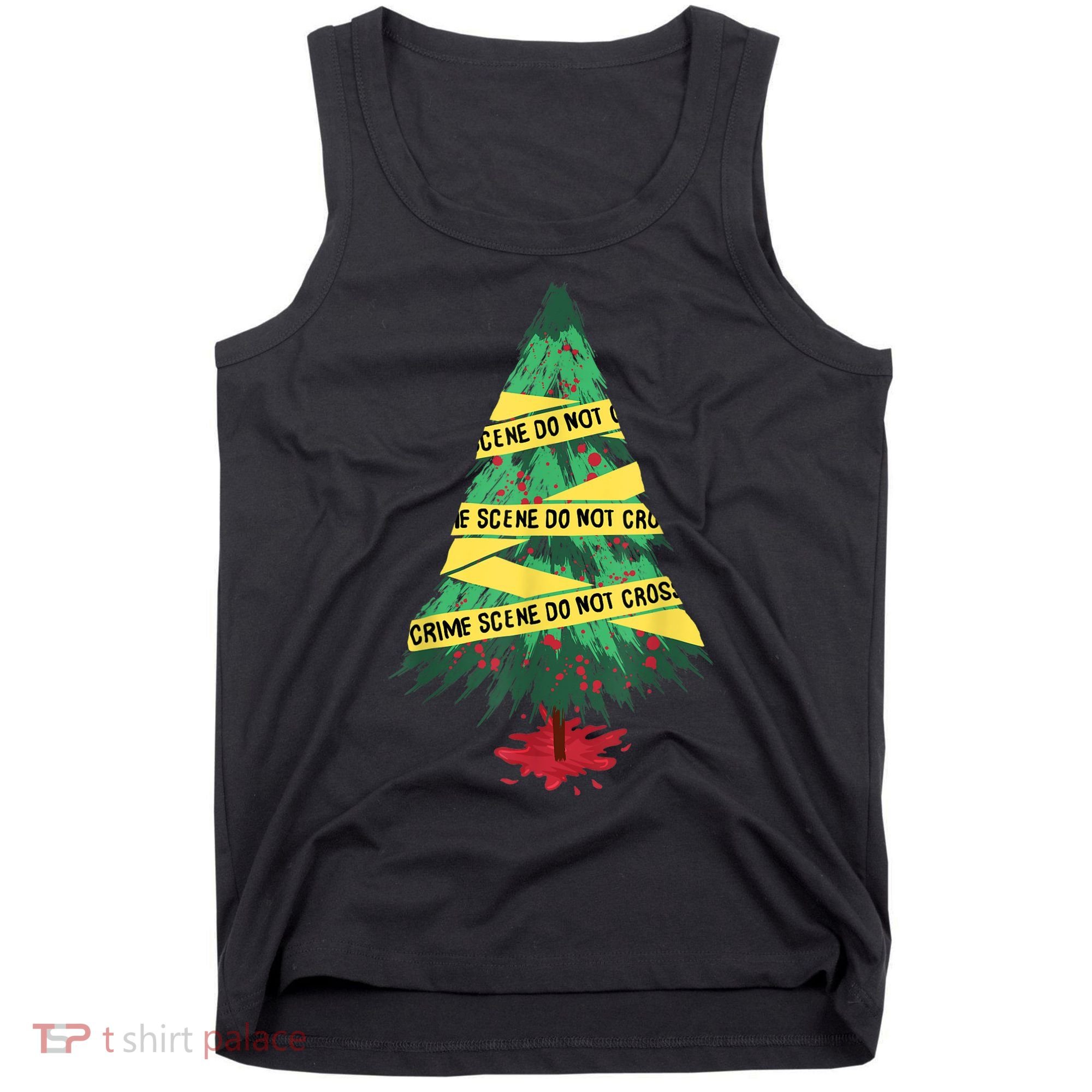 Serial Killer Christmas Tree Crime Scene True Crime Tank Top