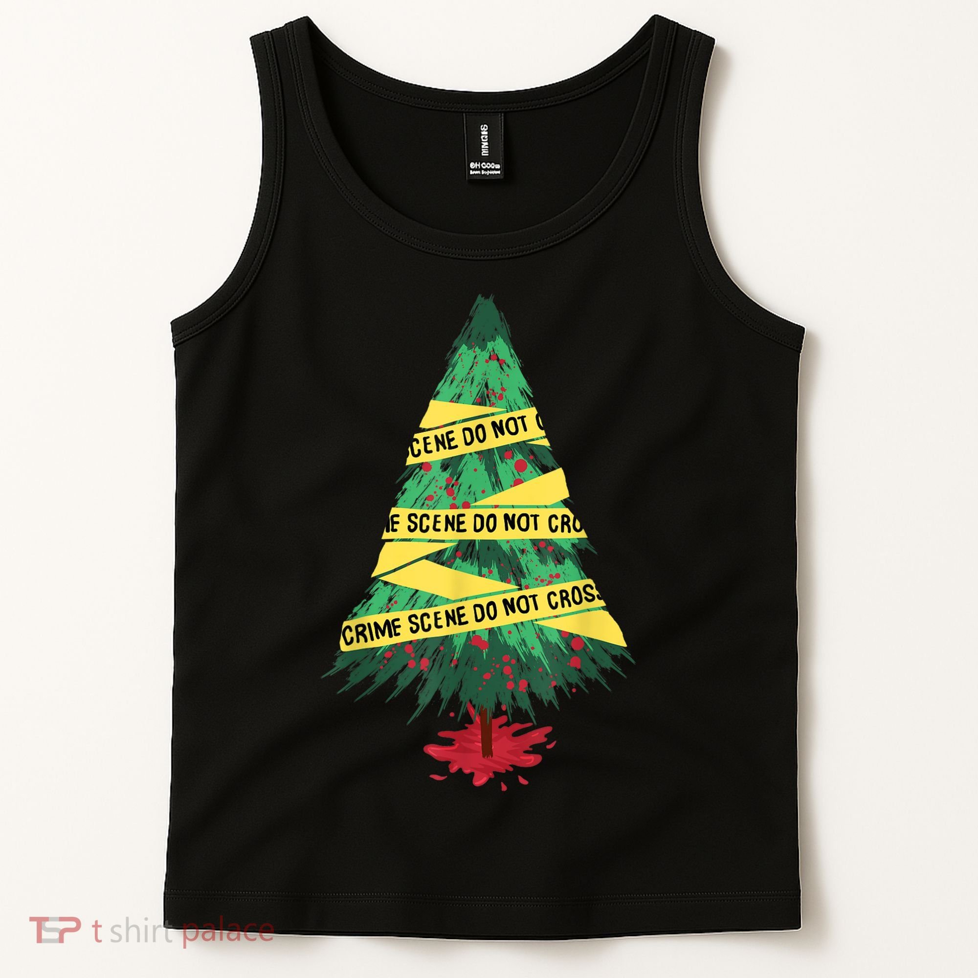 Serial Killer Christmas Tree Crime Scene True Crime Tank Top