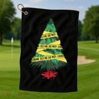 Serial Killer Christmas Tree Crime Scene True Crime Golf Towel thumb 1