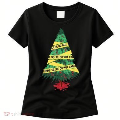 Serial Killer Christmas Tree Crime Scene True Crime Women's T-Shirt