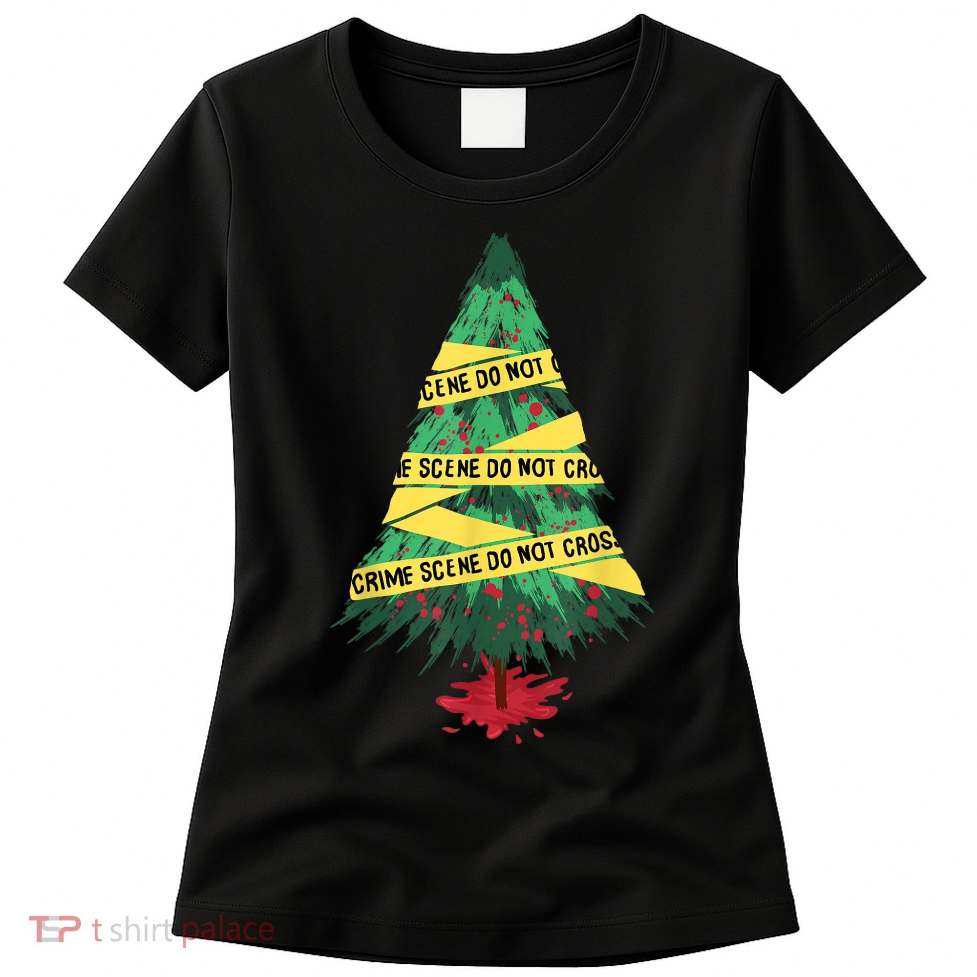 Serial Killer Christmas Tree Crime Scene True Crime Women's T-Shirt