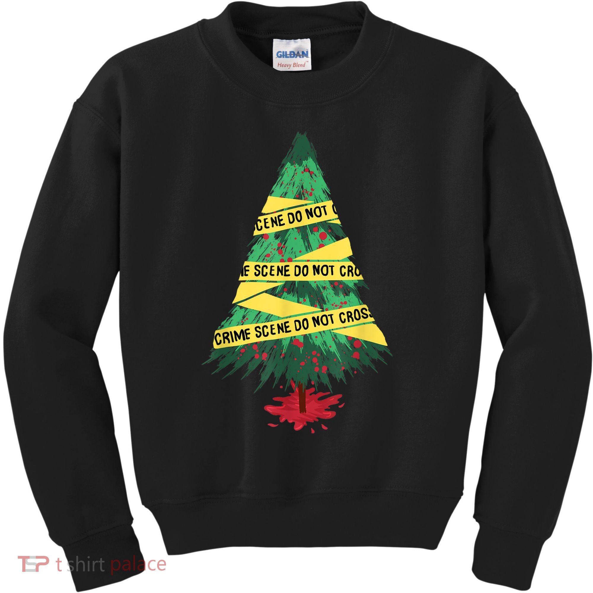 Serial Killer Christmas Tree Crime Scene True Crime Kids Sweatshirt
