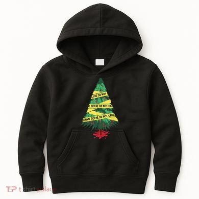 Serial Killer Christmas Tree Crime Scene True Crime Kids Hoodie