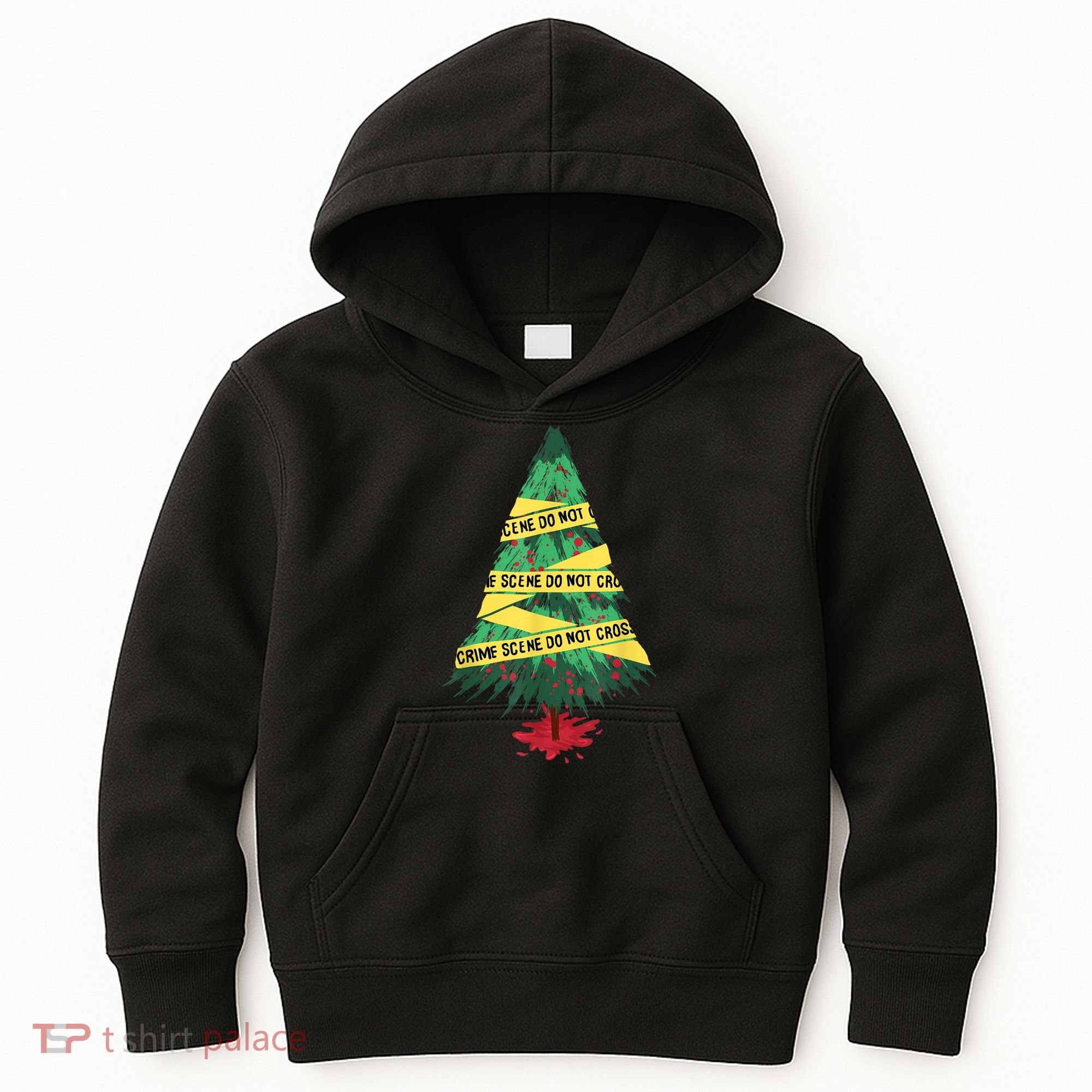 Serial Killer Christmas Tree Crime Scene True Crime Kids Hoodie