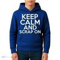 Scrapbook Keep Calm And Scrap On I Do Crafts Scrapbooking Gift Kids Hoodie thumb 4