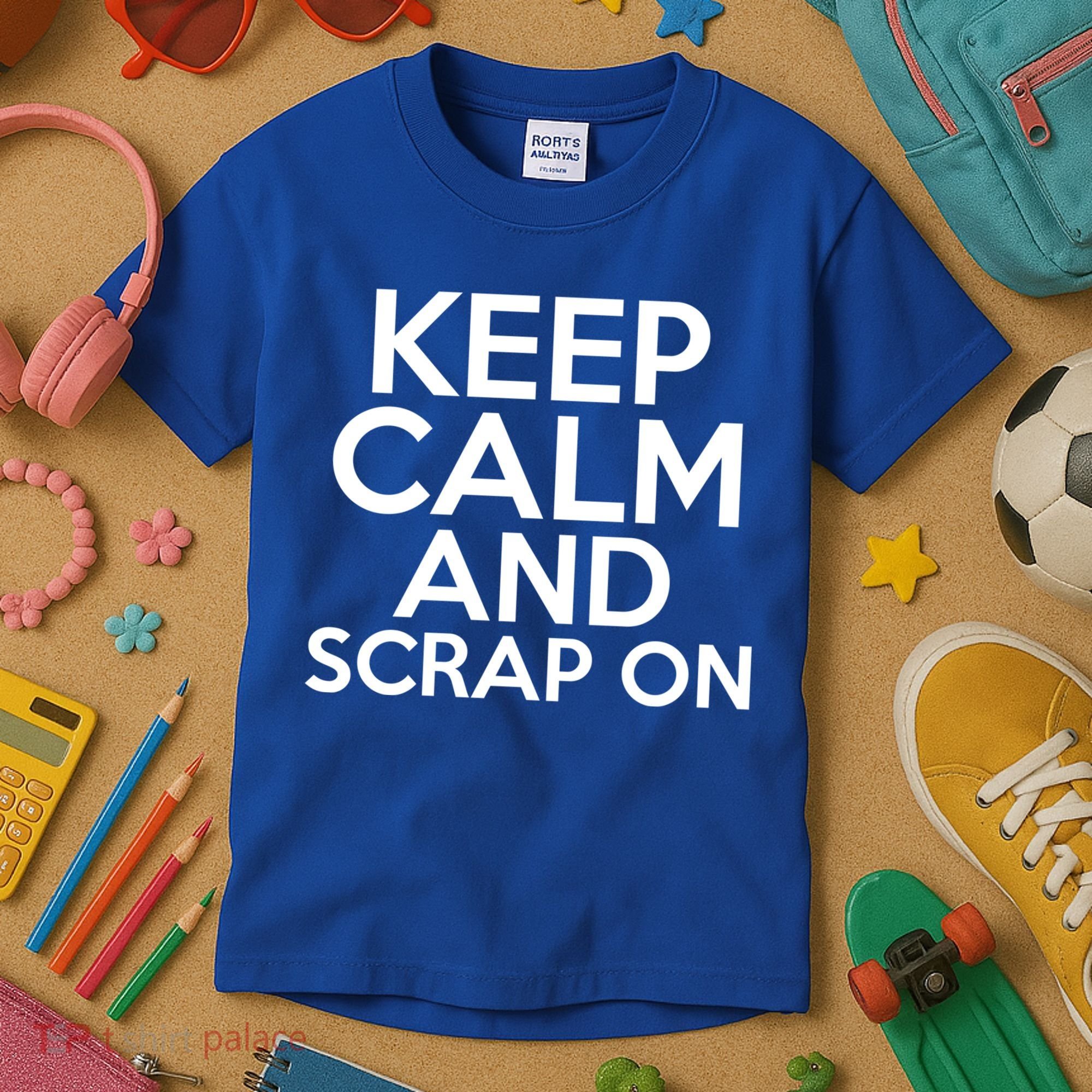 Scrapbook Keep Calm And Scrap On I Do Crafts Scrapbooking Gift Kids T-Shirt