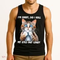 Sarcastic Kitten Did I Roll My Eyes Out Loud Cat Lovers Tank Top thumb 3