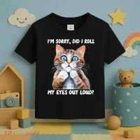 Sarcastic Kitten Did I Roll My Eyes Out Loud Cat Lovers Toddler T-Shirt thumb 3