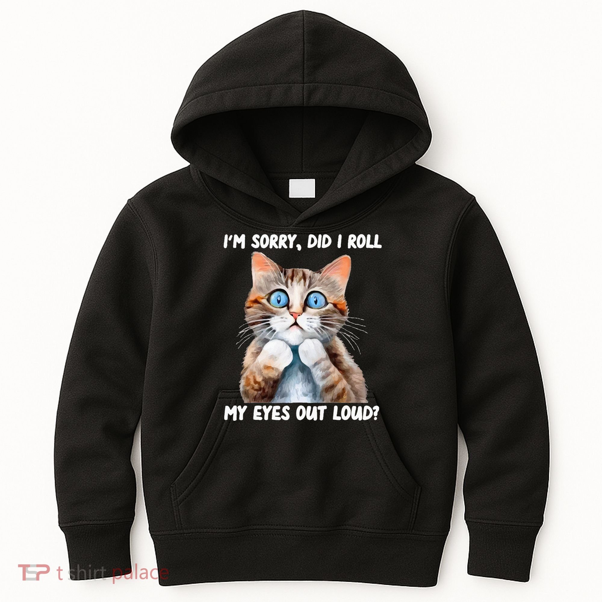 Sarcastic Kitten Did I Roll My Eyes Out Loud Cat Lovers Kids Hoodie