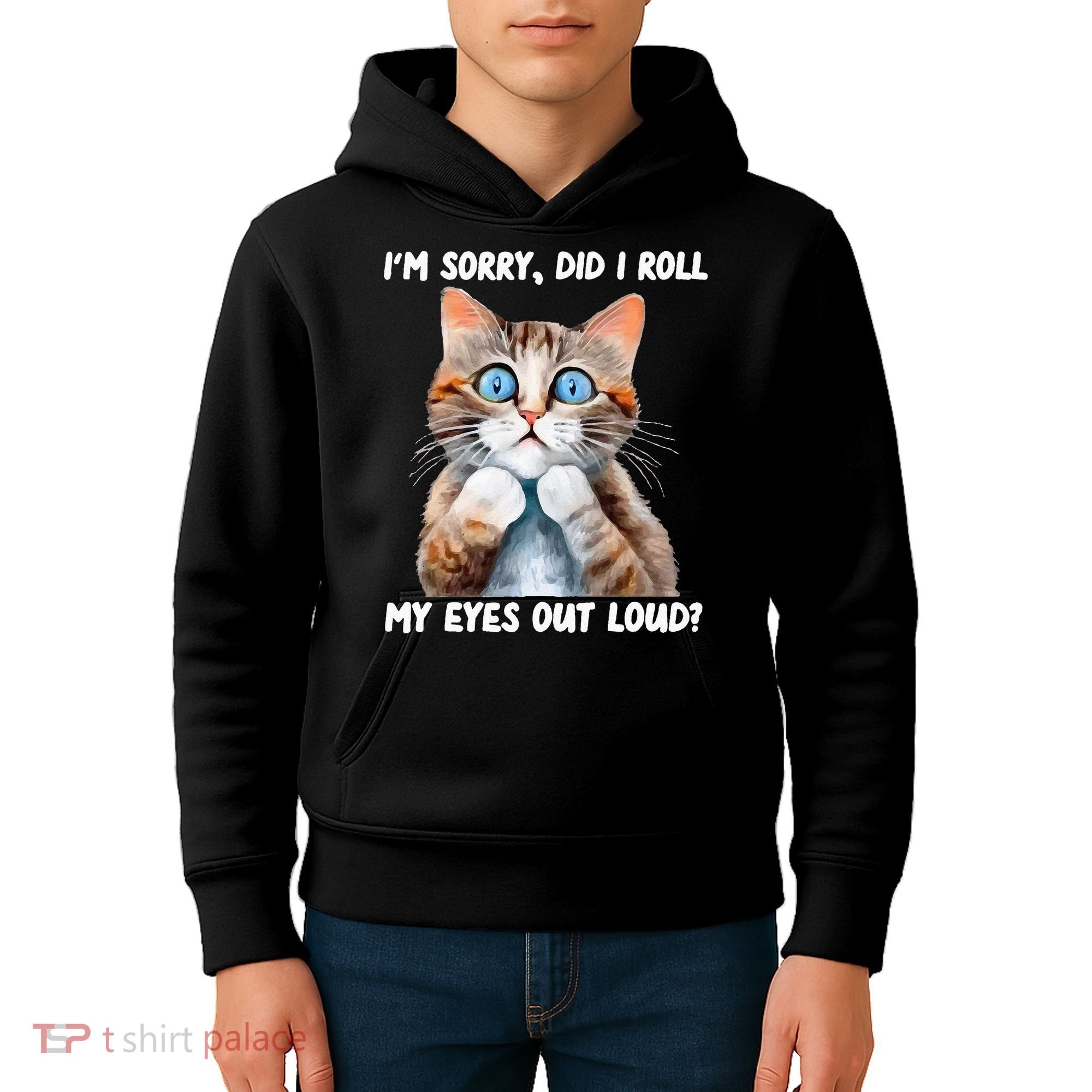 Sarcastic Kitten Did I Roll My Eyes Out Loud Cat Lovers Kids Hoodie