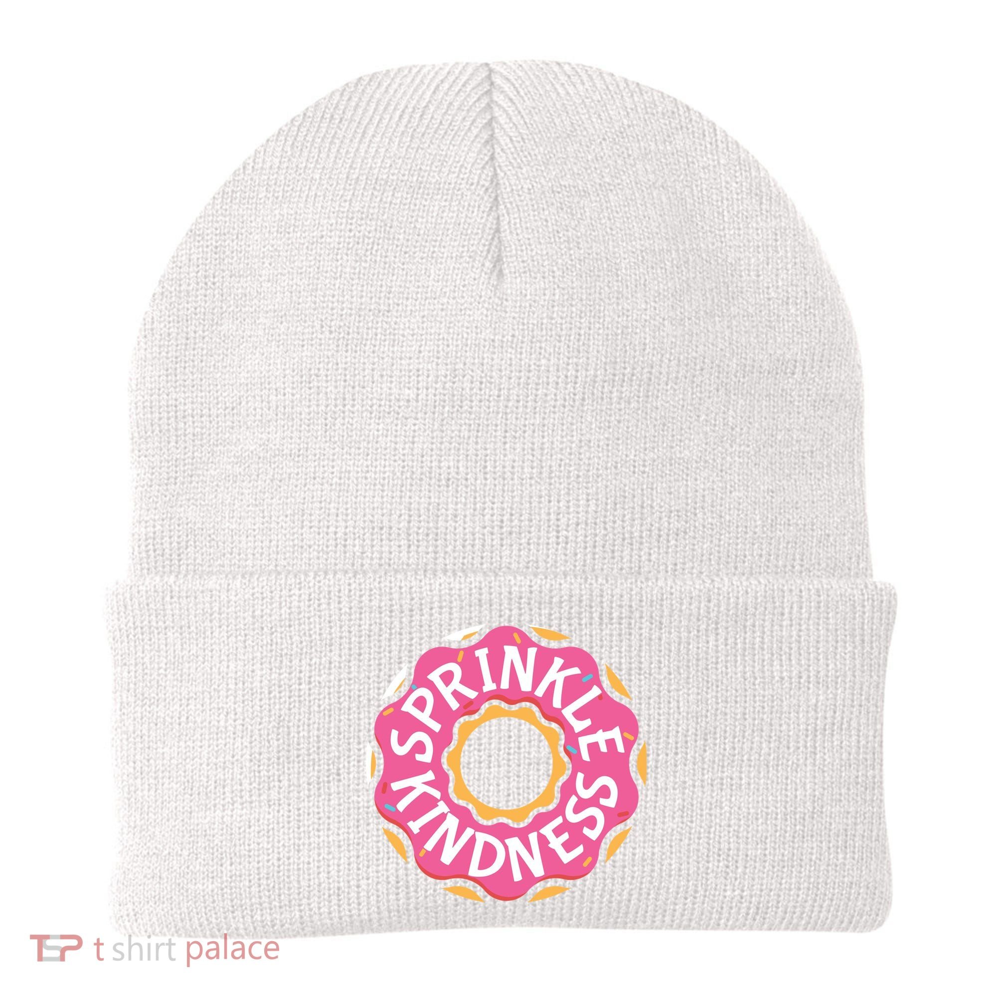 Sprinkle Kindness Donut Graphic Plus Size Shirt For Girl Boy Unisex Beanie