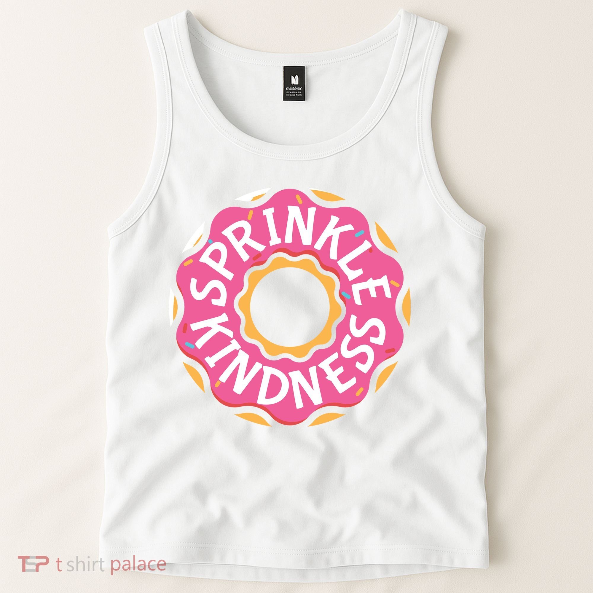 Sprinkle Kindness Donut Graphic Plus Size Shirt For Girl Boy Unisex Tank Top
