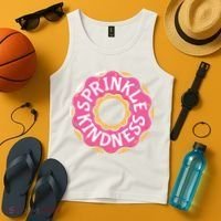Sprinkle Kindness Donut Graphic Plus Size Shirt For Girl Boy Unisex Tank Top thumb 4