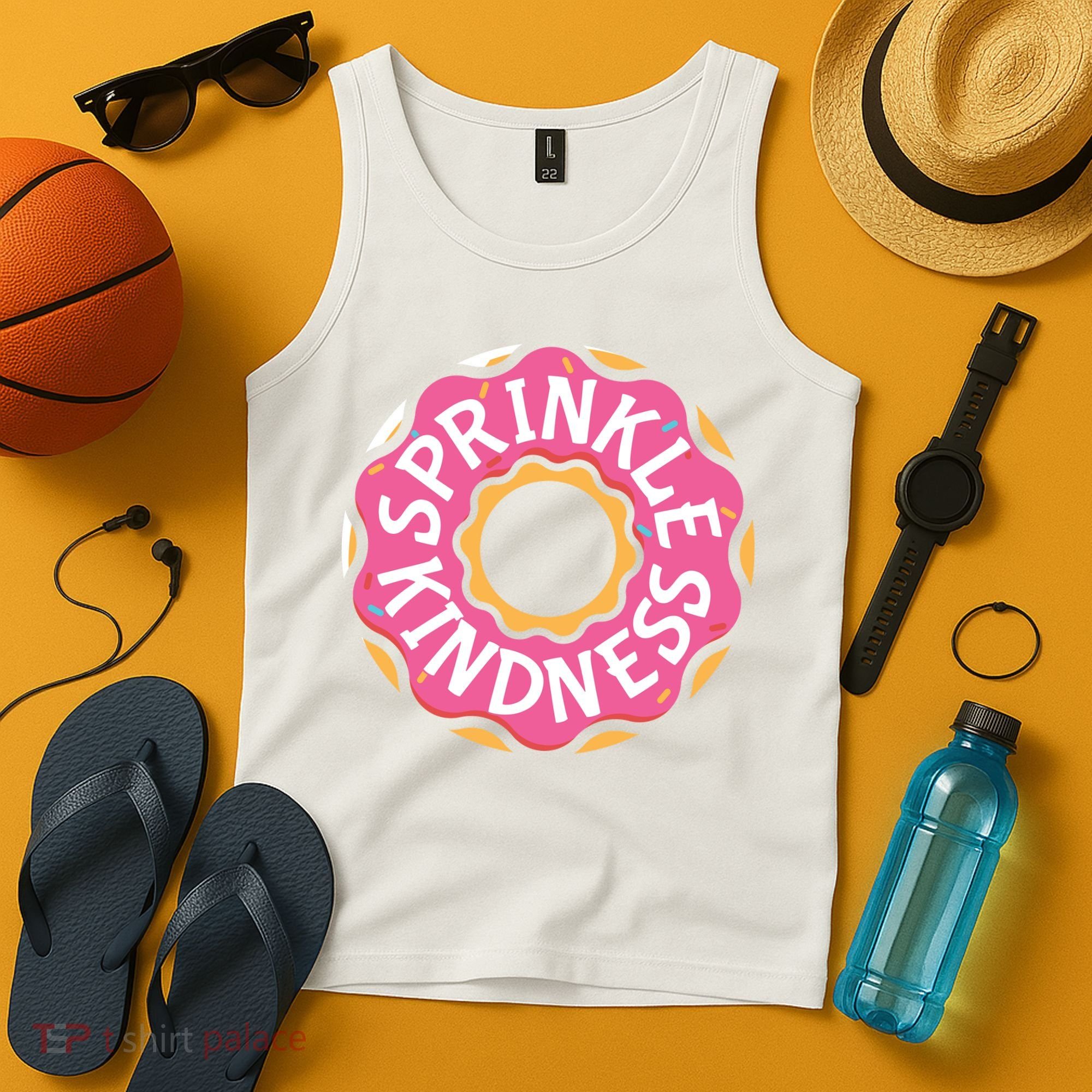 Sprinkle Kindness Donut Graphic Plus Size Shirt For Girl Boy Unisex Tank Top