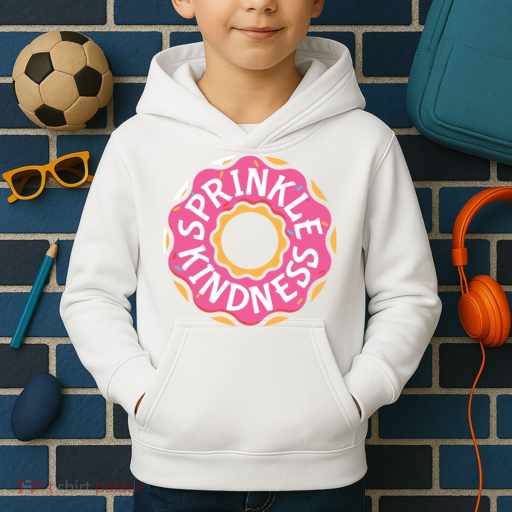 Sprinkle Kindness Donut Graphic Plus Size Shirt For Girl Boy Unisex Kids Hoodie