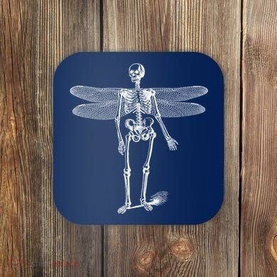 Skeleton Fairy Grunge Coaster