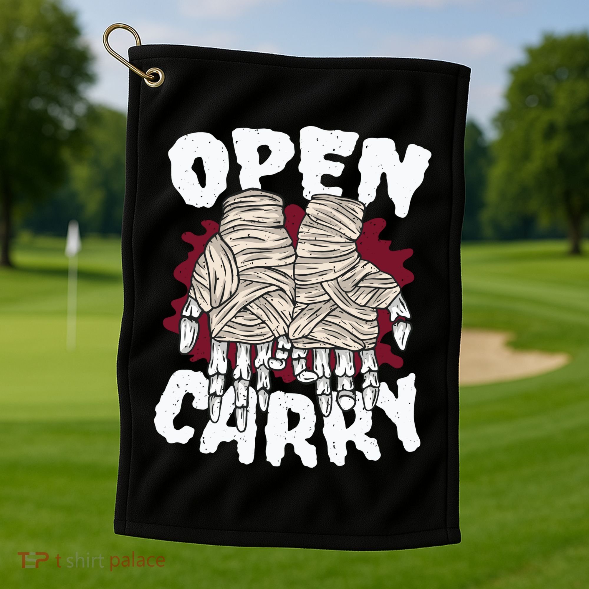 Skeleton Open Carry Boxing Golf Towel