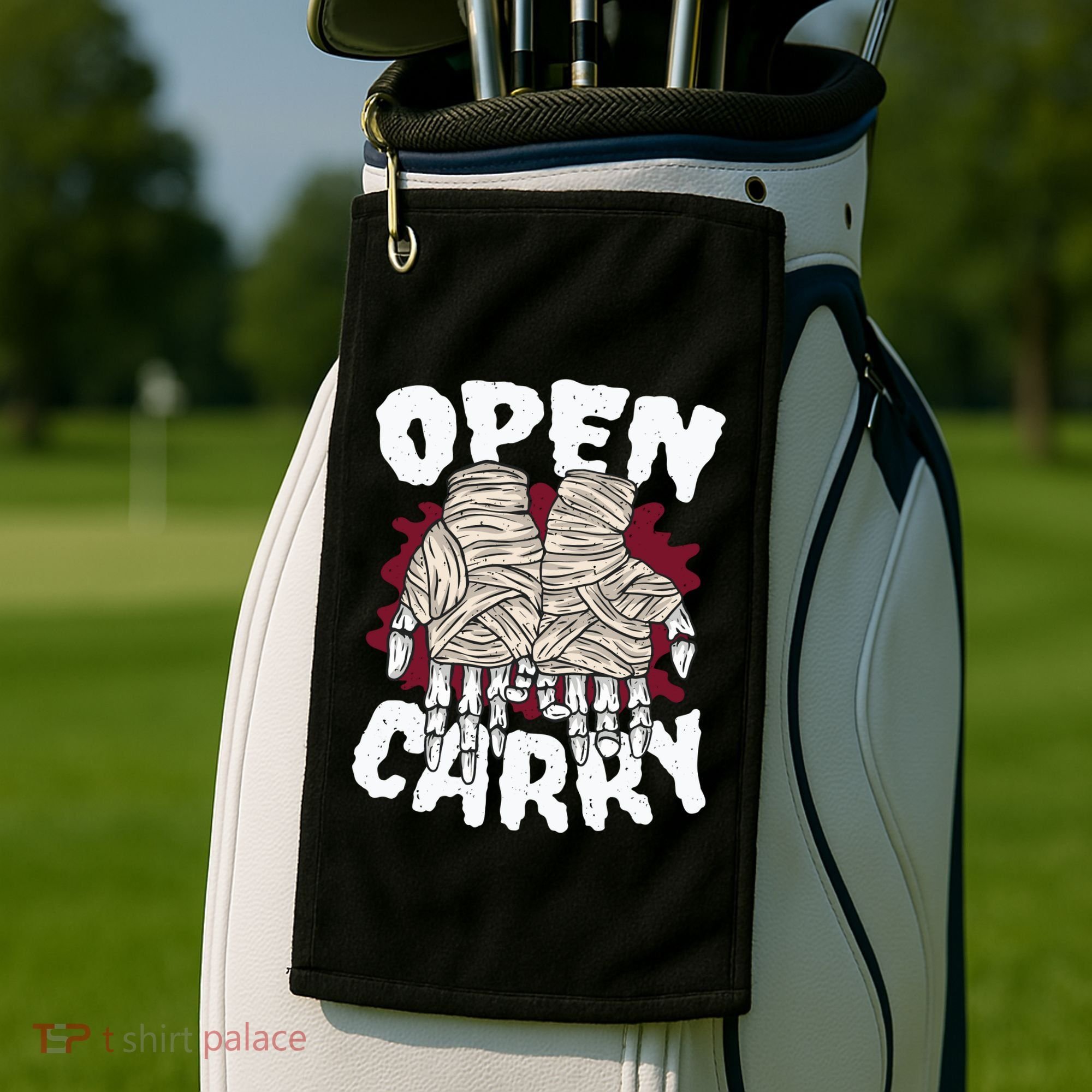 Skeleton Open Carry Boxing Golf Towel
