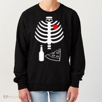 Skeleton Pizza Beer Rib cage Women's Sweatshirt thumb 0