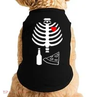 Skeleton Pizza Beer Rib cage Doggie Tank thumb 0