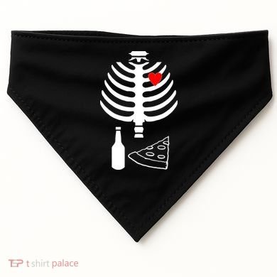 Skeleton Pizza Beer Rib cage USA-Made Doggie Bandana