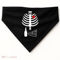 Skeleton Pizza Beer Rib cage USA-Made Doggie Bandana thumb 0