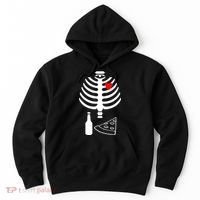 Skeleton Pizza Beer Rib cage Hoodie thumb 0