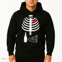 Skeleton Pizza Beer Rib cage Hoodie thumb 2