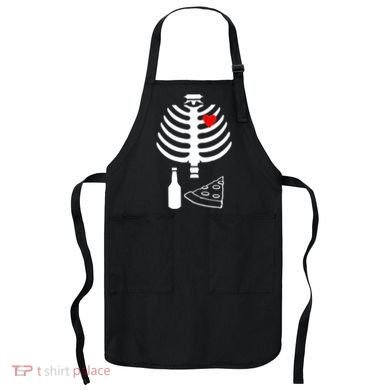 Skeleton Pizza Beer Rib cage Apron