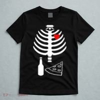 Skeleton Pizza Beer Rib cage T-Shirt thumb 5