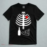 Skeleton Pizza Beer Rib cage T-Shirt thumb 5