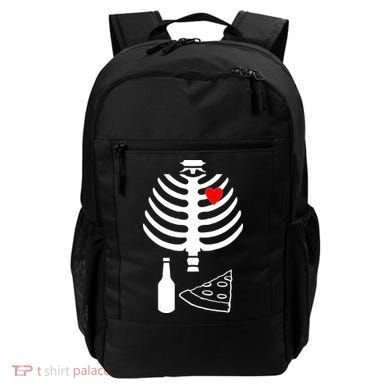 Skeleton Pizza Beer Rib cage Backpack