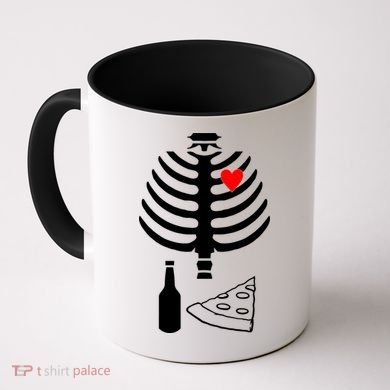 Skeleton Pizza Beer Rib cage Coffee Mug