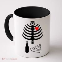 Skeleton Pizza Beer Rib cage Coffee Mug thumb 0