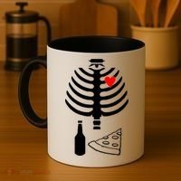 Skeleton Pizza Beer Rib cage Coffee Mug thumb 4