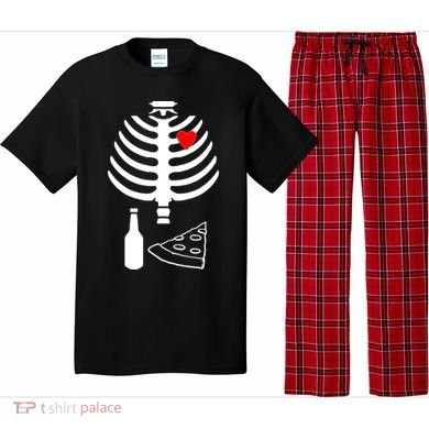 Skeleton Pizza Beer Rib cage Pajama Set
