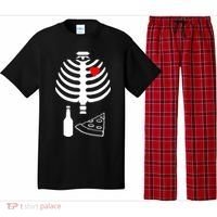 Skeleton Pizza Beer Rib cage Pajama Set thumb 0