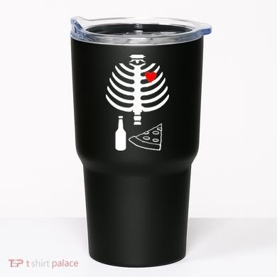 Skeleton Pizza Beer Rib cage Tumbler