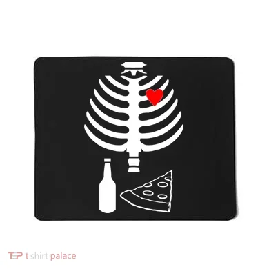 Skeleton Pizza Beer Rib cage Mousepad