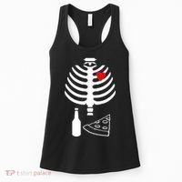 Skeleton Pizza Beer Rib cage Women's Tank Top thumb 0