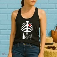 Skeleton Pizza Beer Rib cage Women's Tank Top thumb 2