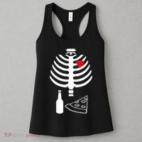 Skeleton Pizza Beer Rib cage Women's Tank Top thumb 3
