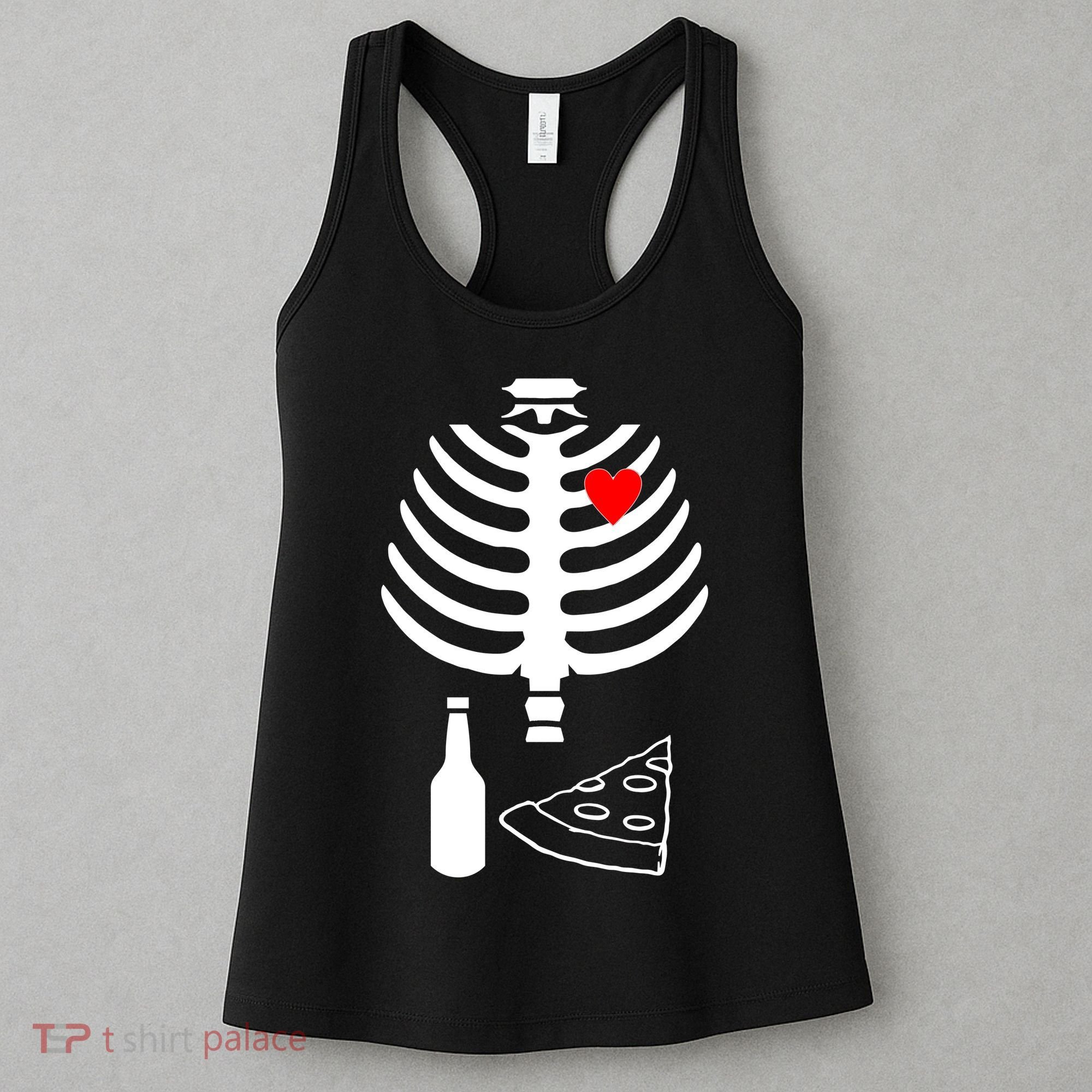 Skeleton Pizza Beer Rib cage Women's Tank Top