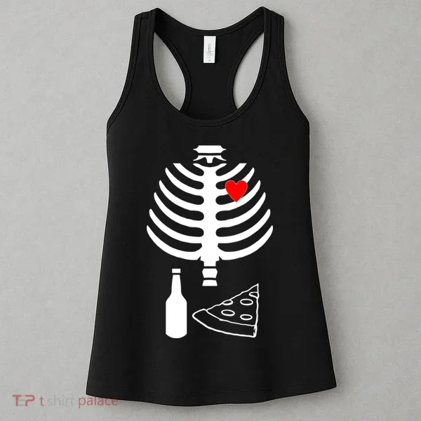 Skeleton Pizza Beer Rib cage Women's Tank Top
