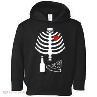 Skeleton Pizza Beer Rib cage Toddler Hoodie thumb 0