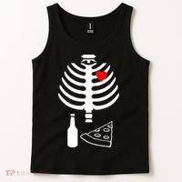 Skeleton Pizza Beer Rib cage Tank Top thumb 2