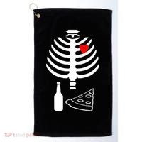 Skeleton Pizza Beer Rib cage Golf Towel thumb 0