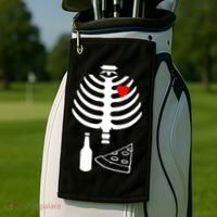 Skeleton Pizza Beer Rib cage Golf Towel thumb 2