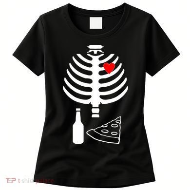 Skeleton Pizza Beer Rib cage Women's T-Shirt