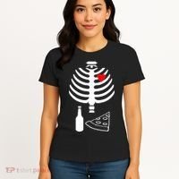 Skeleton Pizza Beer Rib cage Women's T-Shirt thumb 4